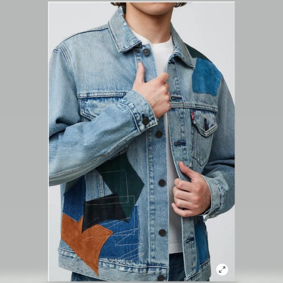 Levi's Premium Men's Vintage Leather Patch Trucker Jacket Urban Outfitters NWT - Picture 5 of 10